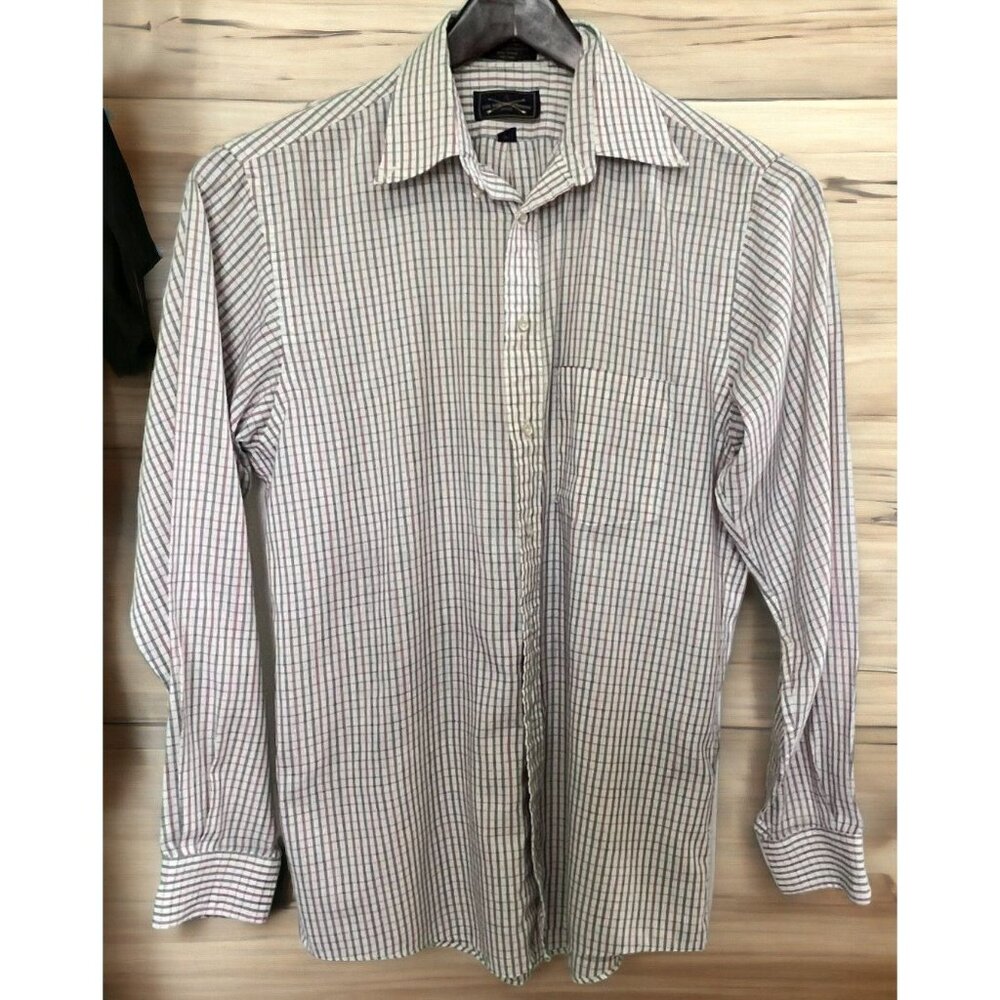Arrow Mens Button Up Plaid Shirt Size 16 34/35 Cotton / Polyester Wrinkle-Free - Picture 8 of 8